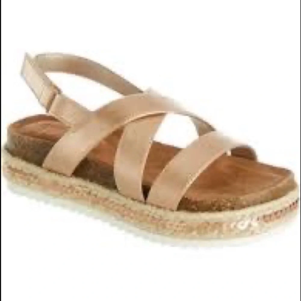 Jellypop Girls Light Gold Lanza Espadrille Platform Sandals - 1